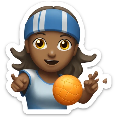 Girl playing handball  sticker