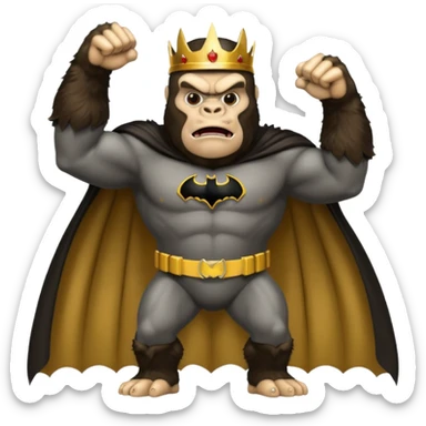 king kong in the classic batman uniform cape sticker