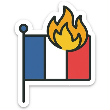 burning-flag-france sticker