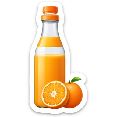 Orange juice bottle sticker