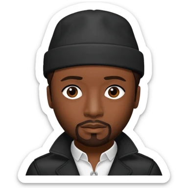 Teddy Riley with dark brown hair sticker