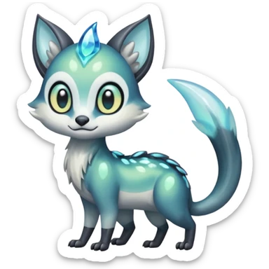 Icy Clear Glossy Glassy Gassy Mossy Meloetta-Vernid-Trico-Sergal-Civet-Fakémon-creature-hybrid sticker