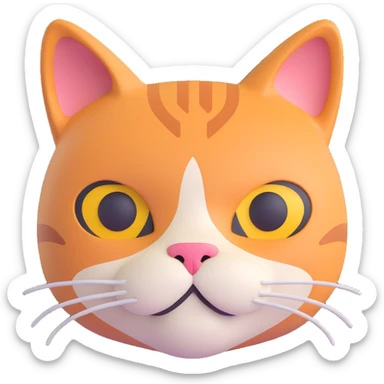 3D emoji style cat head only with neutral face inspired by Ripple (XRP) logo for a crypto project sticker