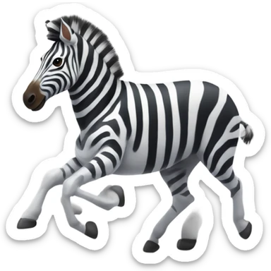 create me a emoji of a running zebra on a white background which could be placed in the inline  text of a linkedin post sticker