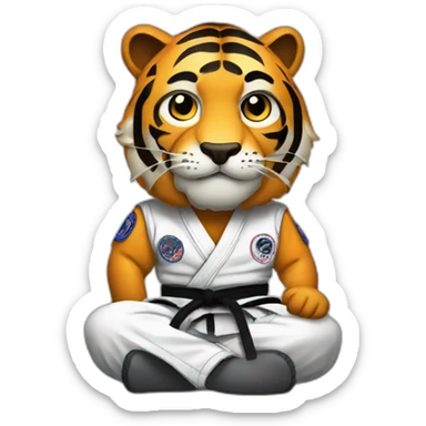 BJJ seated guard  Tiger  sticker