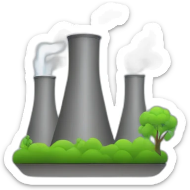 power plant with lightning without fumes sticker