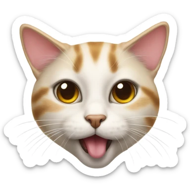 cute cat with sideway tongue out, silly, moth closed  sticker