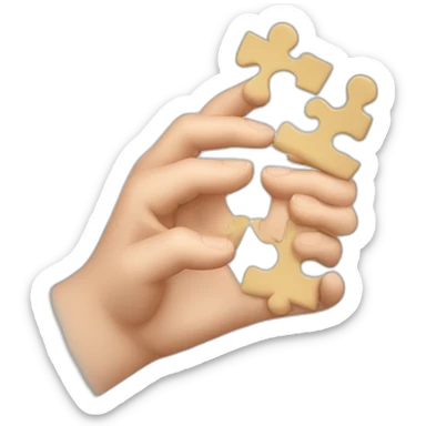 Two hands rozando los dedos puzzle colours sticker