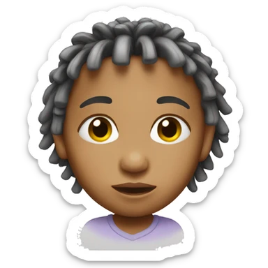 Baby head emoji with short dreads sticker