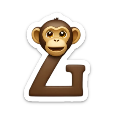 M letter with a monkey sticker