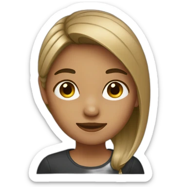 Girl with straight hair sticker