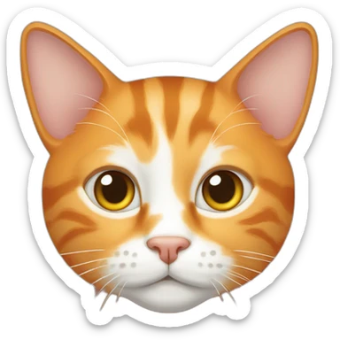 Orange tabby cat with white face and orange around nose and mouth sticker