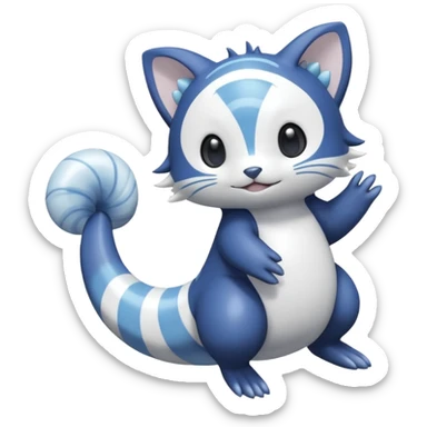 Oceanic Hydrothermal Hydroelectric Whirly Camerupt-Furret-Meowstic-Wailmer-fusion-hybrid (full body) sticker