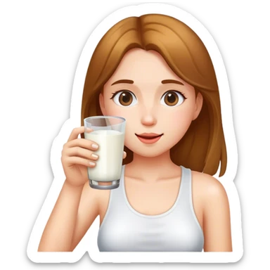 girl drinking glass of milk sticker