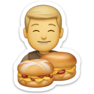 Bäcker mit Brötchen sticker