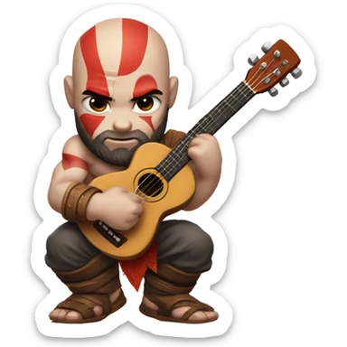 Kratos playing ukulele sticker