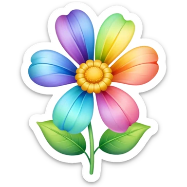 Pastel-Rainbow flower sticker