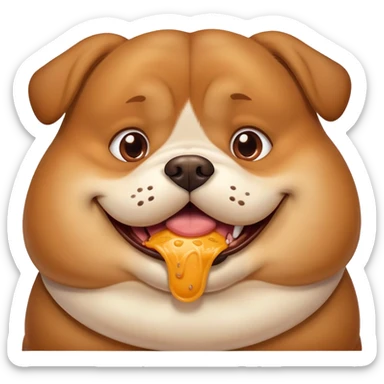 fat dog eating sticker