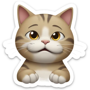 cat with praying hands crying laughter  sticker