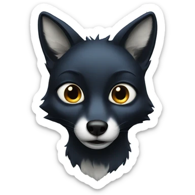 Black fox blue eyes sticker