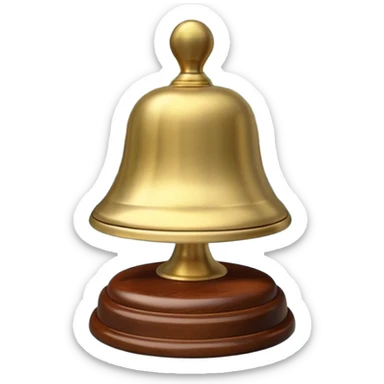 Poolside Service Bell: A tiny brass bell on a wooden base, used to call for drinks or towels at private cabanas. sticker