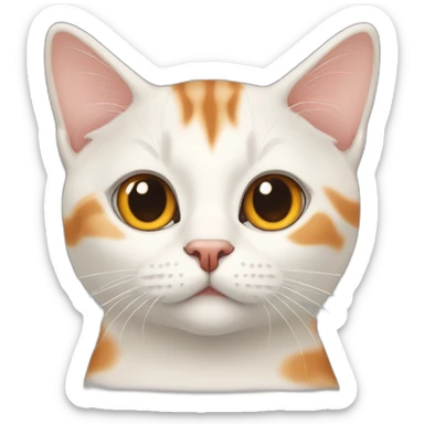 Face only of a White cream with large orange markings British short hair cat sticker