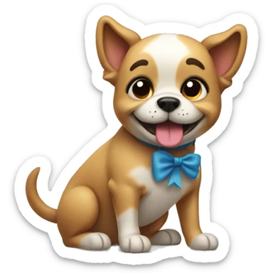 Dog taking a bow of thanks sticker