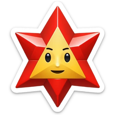 une étoile de david rouge dans un fond noir sticker