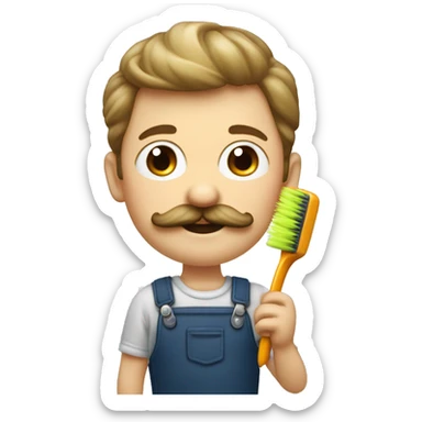 Petit homme avec une petite moustache en brosse à dent et les cheveux plaqués mis sur le côté  sticker