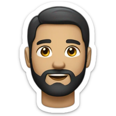 Light brown thick guy with black beard black hair using safety clip earring sticker