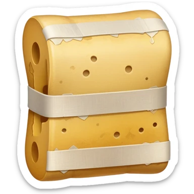 medical bandage with yellowish dirt and stains sticker