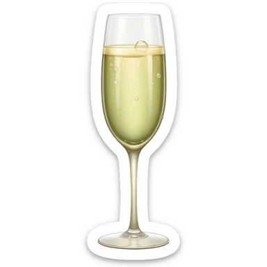Pale olive champagne glass sticker