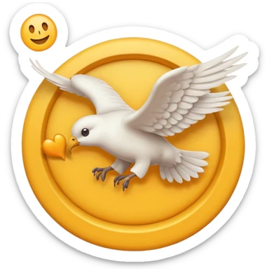 Quiero un emoji de la paz con una paloma blanca y un círculo sticker