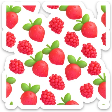 3D berries, iOS style, with a semi-transparent appearance and soft lighting sticker