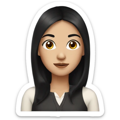 Russian woman with black hair and brown eyes sticker