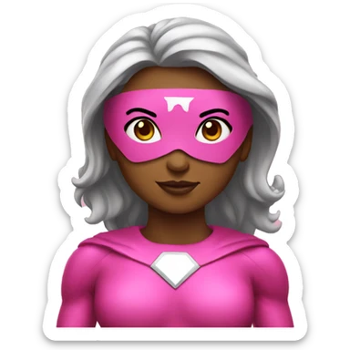 Pink woman super hero sticker