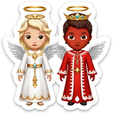 create a angel and devil in one emoji sticker