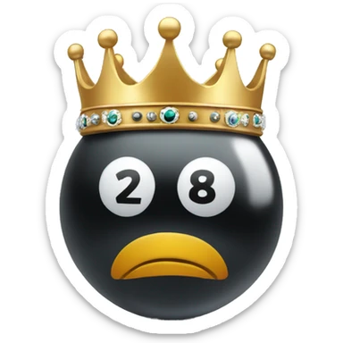 8ball with a crown on it sticker
