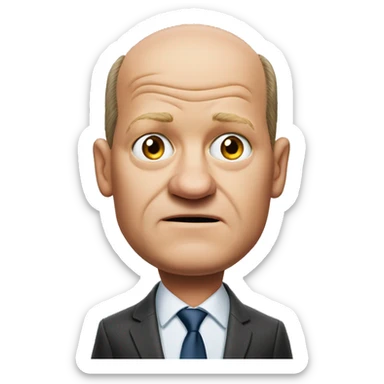 photorealistic Olaf Scholz shrugs sticker