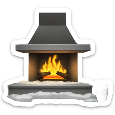 Fireplace full of snow sticker