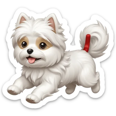 Maltese dog escaping sticker