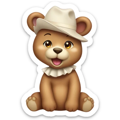 Cute coquette bear sticker