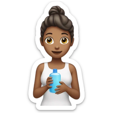 girl with shampoo bottle in her hands sticker