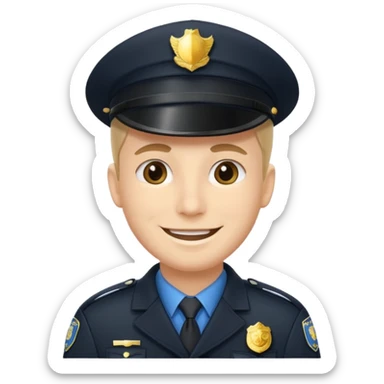 policeman smile in blackcoat sticker