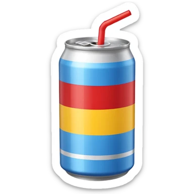 drink can blue red yellow Surfside SINGLE straw NO FACE sticker