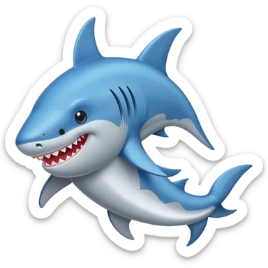 Un tiburón con zapatos azules 🦈👟 sticker