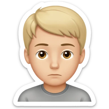 boy really thinking and focused sticker