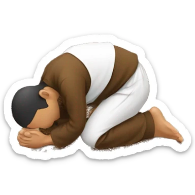 Brown Muslim praying on rug sticker