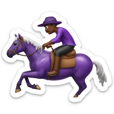 Eggplant riding a horse while wet sticker