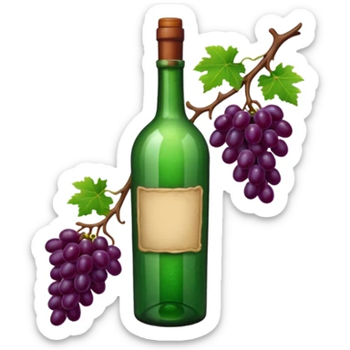 Grape vine bottle sticker
